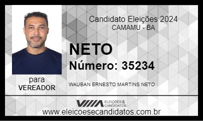 Candidato NETO 2024 - CAMAMU - Eleições