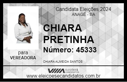 Candidato CHIARA PRETINHA 2024 - ANAGÉ - Eleições