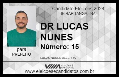 Candidato DR LUCAS NUNES 2024 - IBIRAPITANGA - Eleições