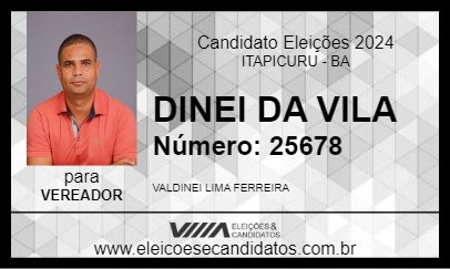 Candidato DINEI DA VILA 2024 - ITAPICURU - Eleições