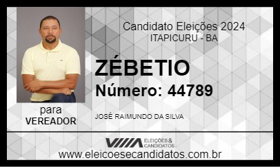 Candidato ZÉBETIO 2024 - ITAPICURU - Eleições