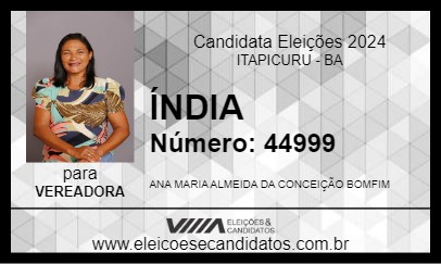 Candidato ÍNDIA 2024 - ITAPICURU - Eleições