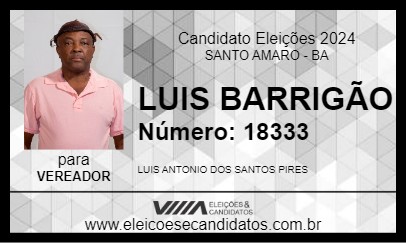 Candidato LUIS BARRIGÃO 2024 - SANTO AMARO - Eleições