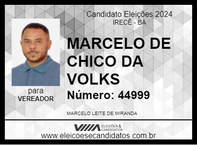 Candidato MARCELO DE CHICO DA VOLKS 2024 - IRECÊ - Eleições