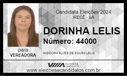 Candidato DORINHA LELIS 2024 - IRECÊ - Eleições