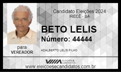 Candidato BETO LELIS 2024 - IRECÊ - Eleições