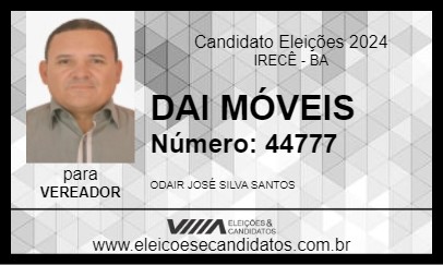 Candidato DAI MÓVEIS 2024 - IRECÊ - Eleições