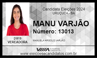 Candidato MANU VARJÃO 2024 - URUÇUCA - Eleições