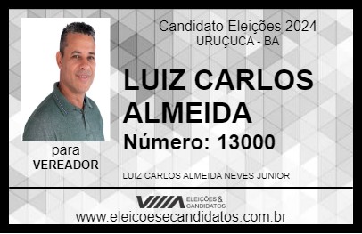 Candidato LUIZ CARLOS ALMEIDA 2024 - URUÇUCA - Eleições