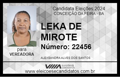 Candidato LEKA DE MIROTE 2024 - CONCEIÇÃO DA FEIRA - Eleições