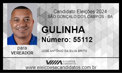 Candidato GULINHA 2024 - SÃO GONÇALO DOS CAMPOS - Eleições