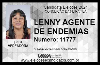 Candidato LENNY AGENTE DE ENDEMIAS 2024 - CONCEIÇÃO DA FEIRA - Eleições