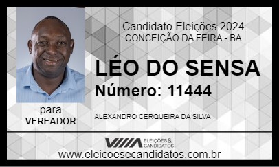 Candidato LÉO DO SENSA 2024 - CONCEIÇÃO DA FEIRA - Eleições