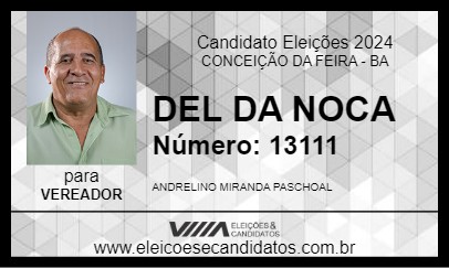 Candidato DEL DA NOCA 2024 - CONCEIÇÃO DA FEIRA - Eleições