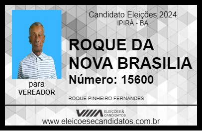 Candidato ROQUE DA NOVA BRASILIA 2024 - IPIRÁ - Eleições