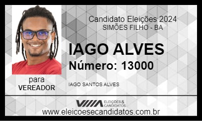 Candidato IAGO ALVES 2024 - SIMÕES FILHO - Eleições