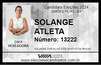 Candidato SOLANGE ATLETA 2024 - SIMÕES FILHO - Eleições