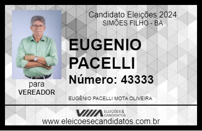 Candidato EUGENIO PACELLI 2024 - SIMÕES FILHO - Eleições