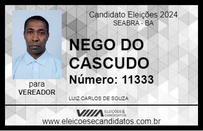 Candidato NEGO DO CASCUDO 2024 - SEABRA - Eleições