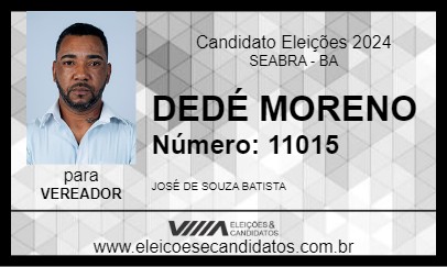 Candidato DEDÉ MORENO 2024 - SEABRA - Eleições