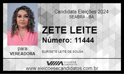 Candidato ZETE LEITE 2024 - SEABRA - Eleições