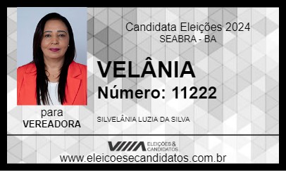 Candidato VELÂNIA 2024 - SEABRA - Eleições