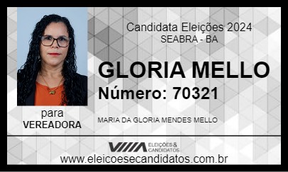 Candidato GLORIA MELLO 2024 - SEABRA - Eleições