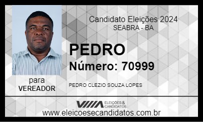 Candidato PEDRO  2024 - SEABRA - Eleições