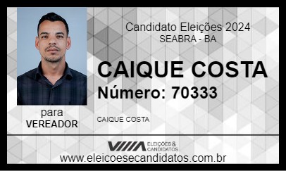 Candidato CAIQUE COSTA 2024 - SEABRA - Eleições