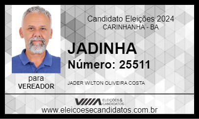 Candidato JADINHA 2024 - CARINHANHA - Eleições