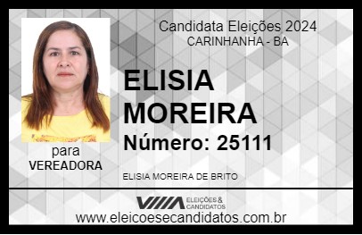 Candidato ELISIA DO CAPINÃO 2024 - CARINHANHA - Eleições