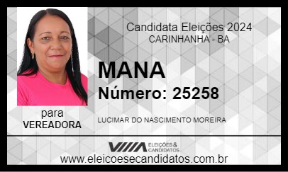 Candidato MANA 2024 - CARINHANHA - Eleições