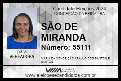 Candidato SÃO DE MIRANDA 2024 - CONCEIÇÃO DA FEIRA - Eleições