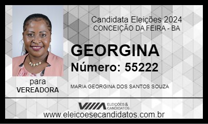 Candidato GEORGINA 2024 - CONCEIÇÃO DA FEIRA - Eleições