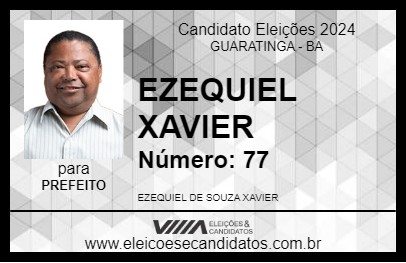 Candidato EZEQUIEL XAVIER 2024 - GUARATINGA - Eleições