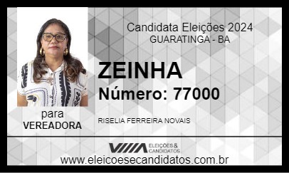 Candidato ZEINHA 2024 - GUARATINGA - Eleições