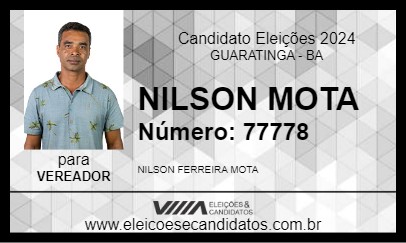 Candidato NILSON MOTA 2024 - GUARATINGA - Eleições