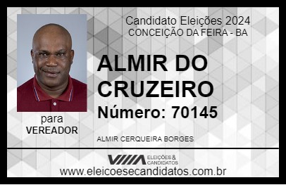 Candidato ALMIR DO CRUZEIRO 2024 - CONCEIÇÃO DA FEIRA - Eleições