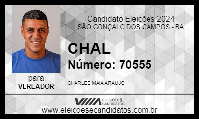 Candidato CHAL 2024 - SÃO GONÇALO DOS CAMPOS - Eleições