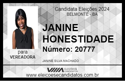 Candidato JANINE HONESTIDADE 2024 - BELMONTE - Eleições