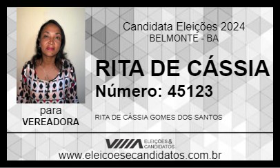 Candidato RITA DE CÁSSIA 2024 - BELMONTE - Eleições