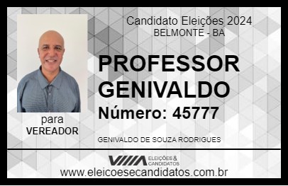 Candidato PROFESSOR GENIVALDO 2024 - BELMONTE - Eleições