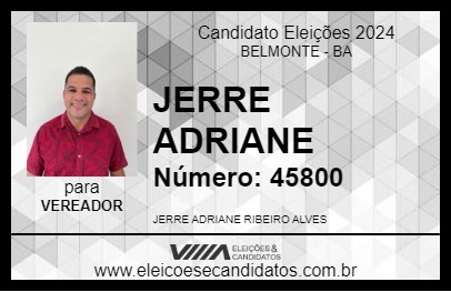 Candidato JERRE ADRIANE 2024 - BELMONTE - Eleições