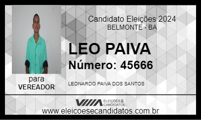 Candidato LEO PAIVA 2024 - BELMONTE - Eleições