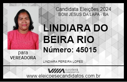 Candidato LINDIARA DO BEIRA RIO 2024 - BOM JESUS DA LAPA - Eleições