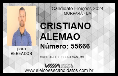 Candidato CRISTIANO ALEMAO 2024 - MORPARÁ - Eleições