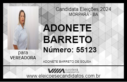 Candidato ADONETE BARRETO 2024 - MORPARÁ - Eleições