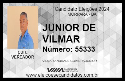 Candidato JUNIOR DE VILMAR 2024 - MORPARÁ - Eleições