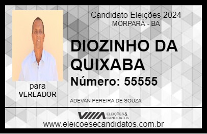 Candidato DIOZINHO DA QUIXABA 2024 - MORPARÁ - Eleições