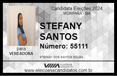 Candidato STEFANY SANTOS 2024 - MORPARÁ - Eleições